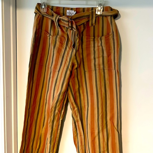 Calvin Klein Summer Striped Pants Size 4 Lightweight - Picture 1 of 5